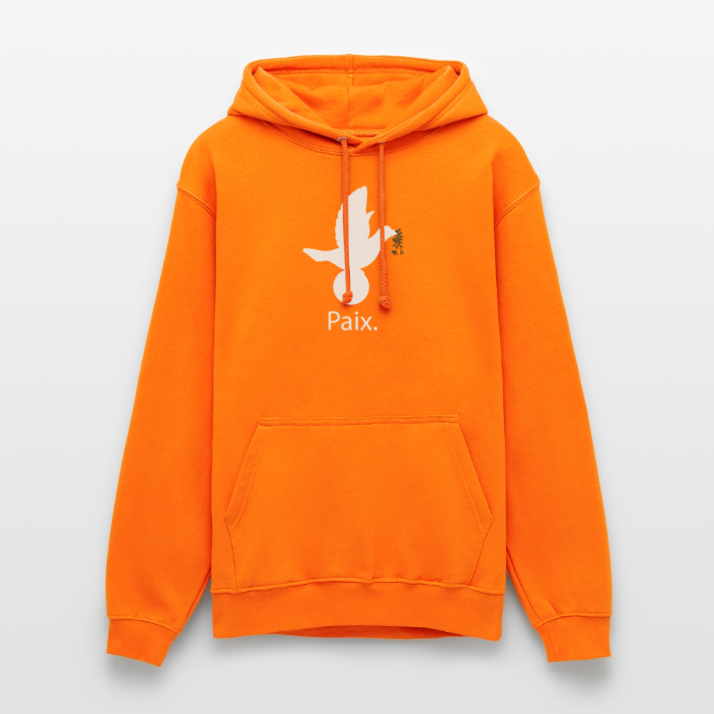 Sweat-shirt à capuche unisexe Paix blanc - Lusoquot - orange