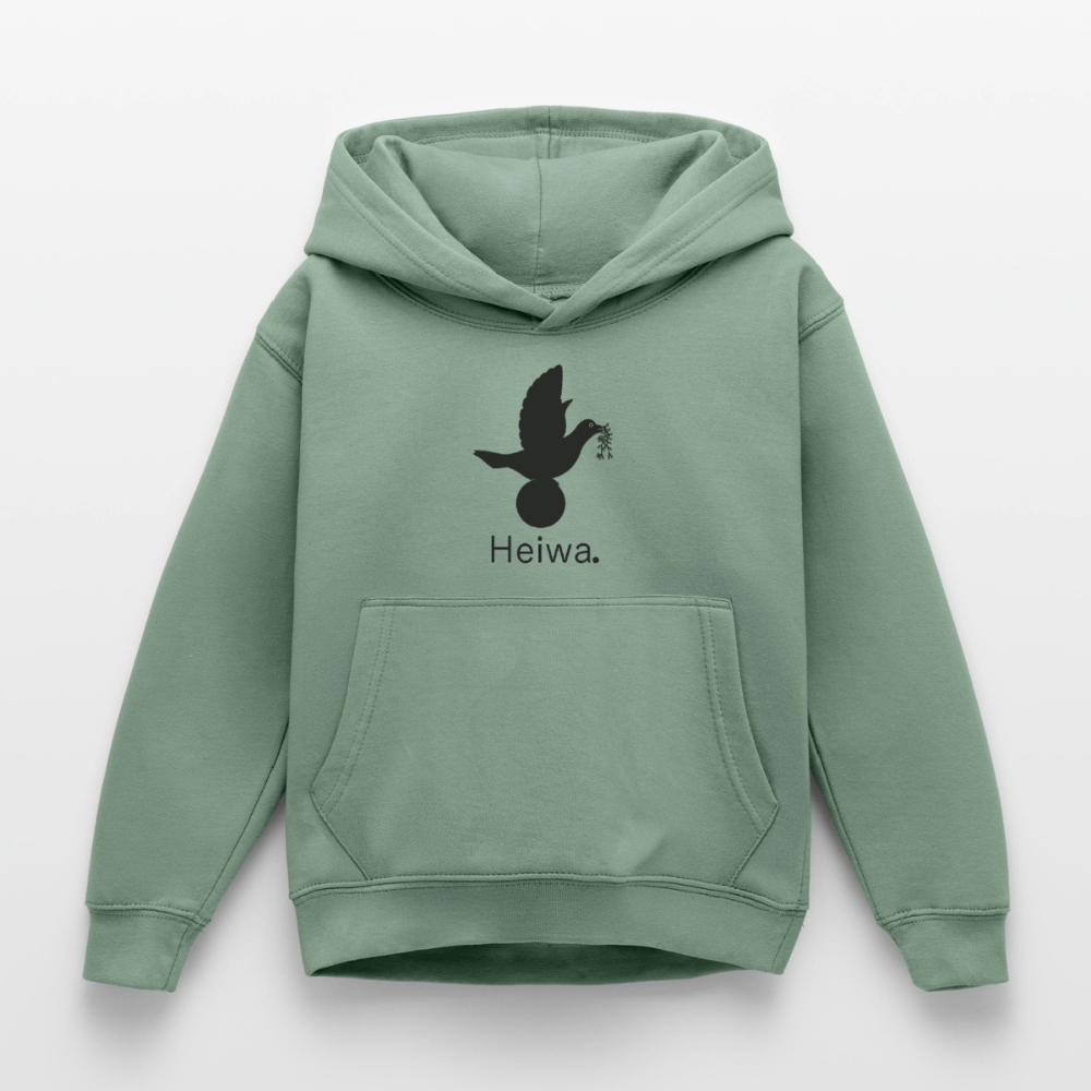Sweat à capuche Enfant Heiwa noir - Lusoquot - vert-de-gris