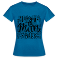 T-shirt Femme I love you to moon and back Peace noir - Lusoquot - bleu saphir antique chiné