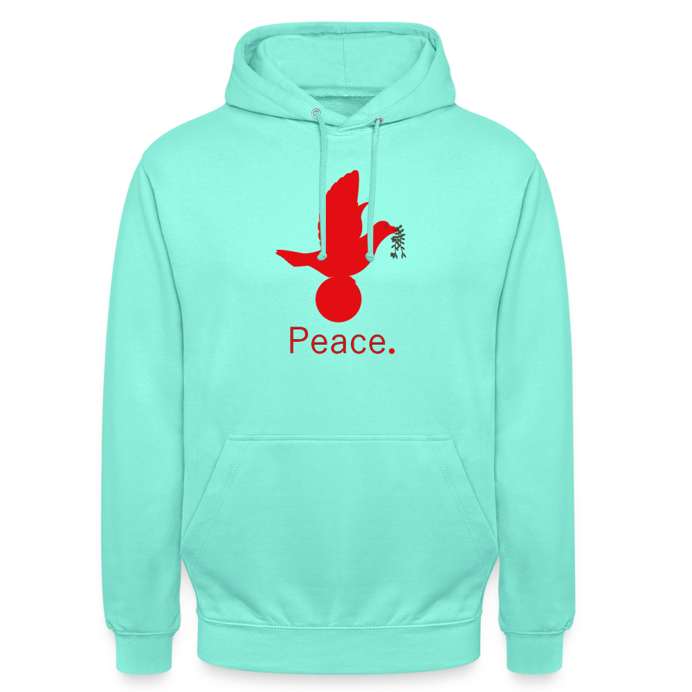 Sweat-shirt à capuche unisexe Peace rouge Lusoquot - menthe