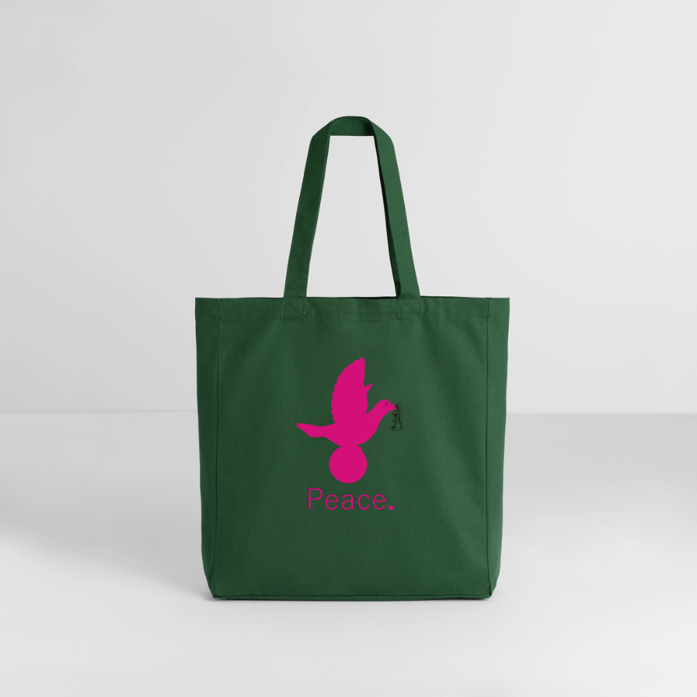 Tote bag Stanley/Stella Midweight recyclé Coeur Peace rose - Lusoquot - vert bouteille