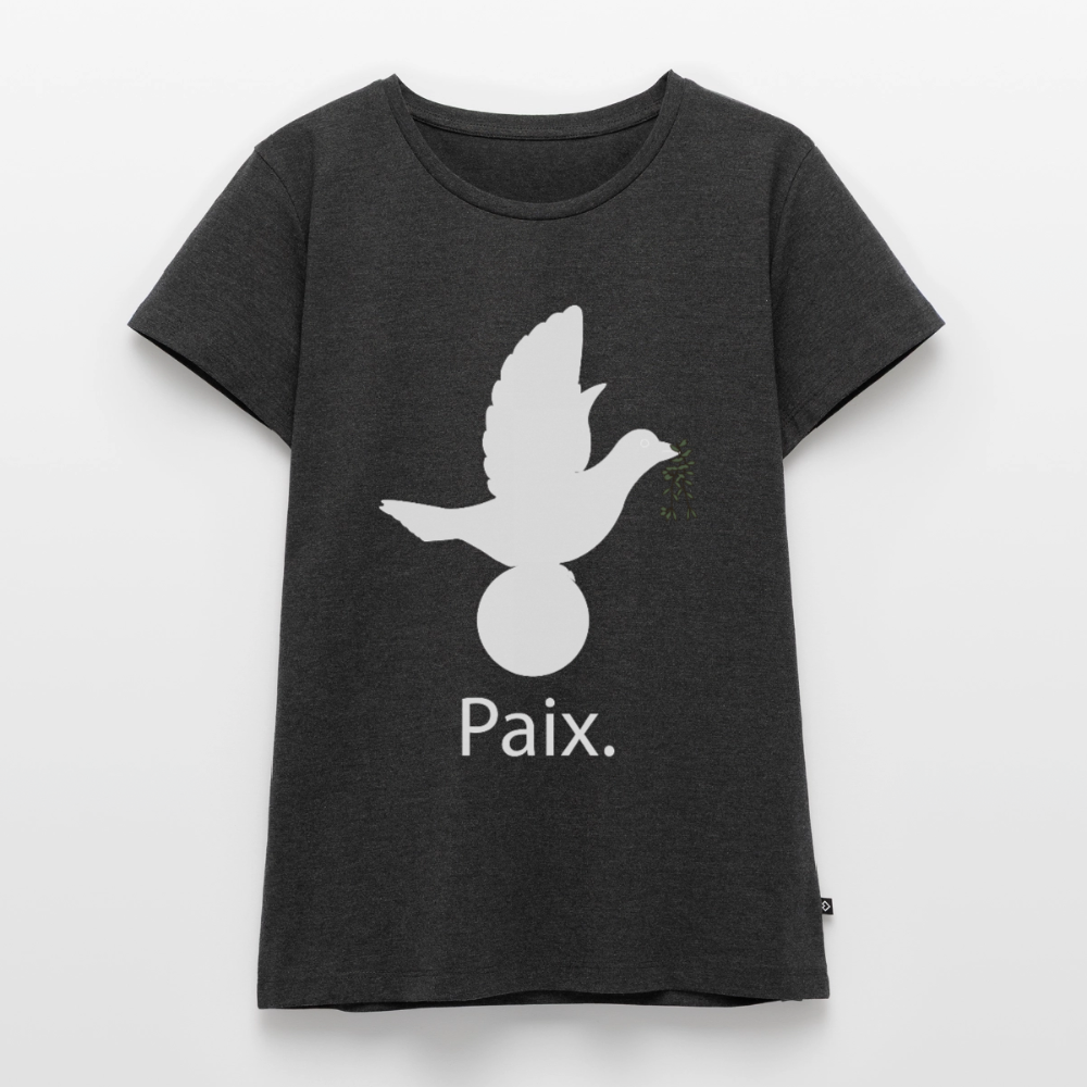 T-shirt Premium Femme Paix blanc - Lusoquot - anthracite chiné