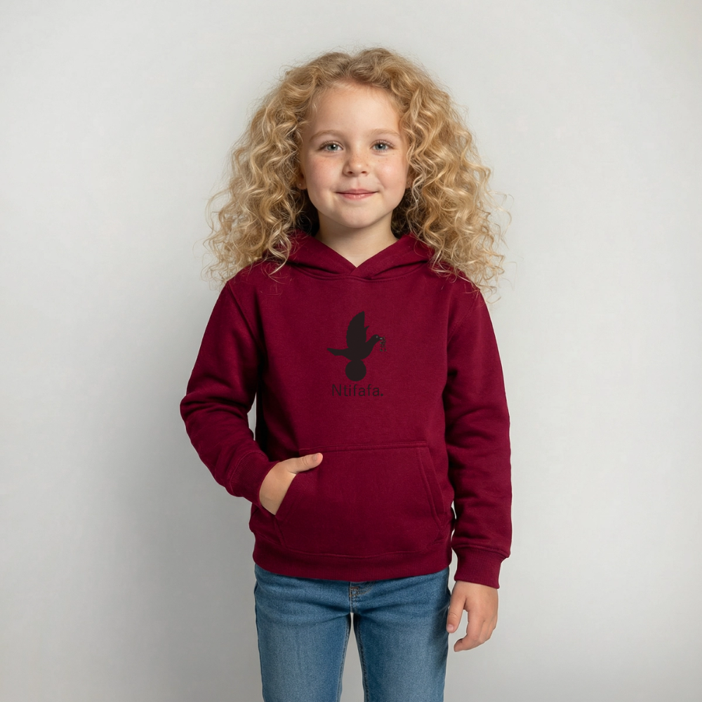 Sweat à capuche Enfant Ntifafa noir - Lusoquot - bordeaux