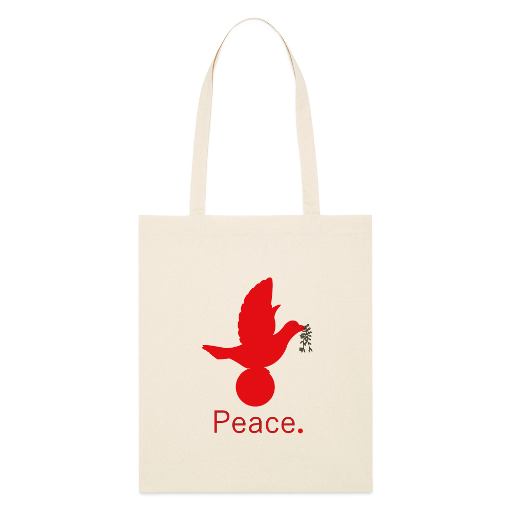 Tote bag bio Stanley/Stella Peace rouge - Lusoquot - écru doux