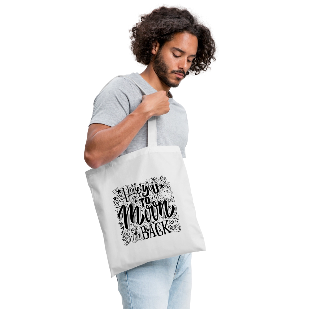 Tote Bag  I love you to moon and back Shaanti noir - Lusoquot - blanc