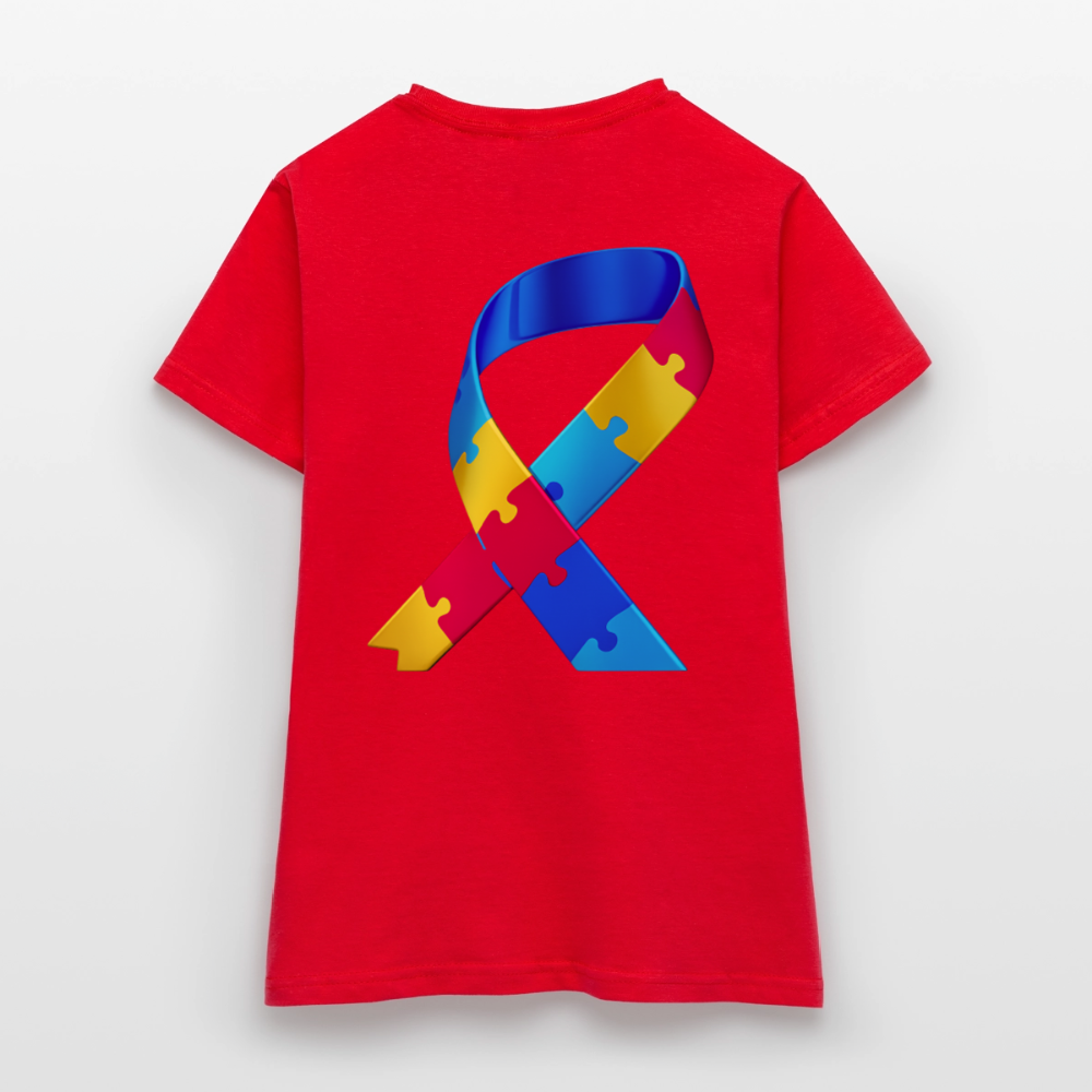 T-shirt Femme trisomie 21 Paix jaune - Lusoquot - rouge