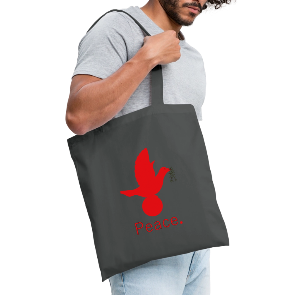 Tote Bag Peace rouge - Lusoquot - gris graphite