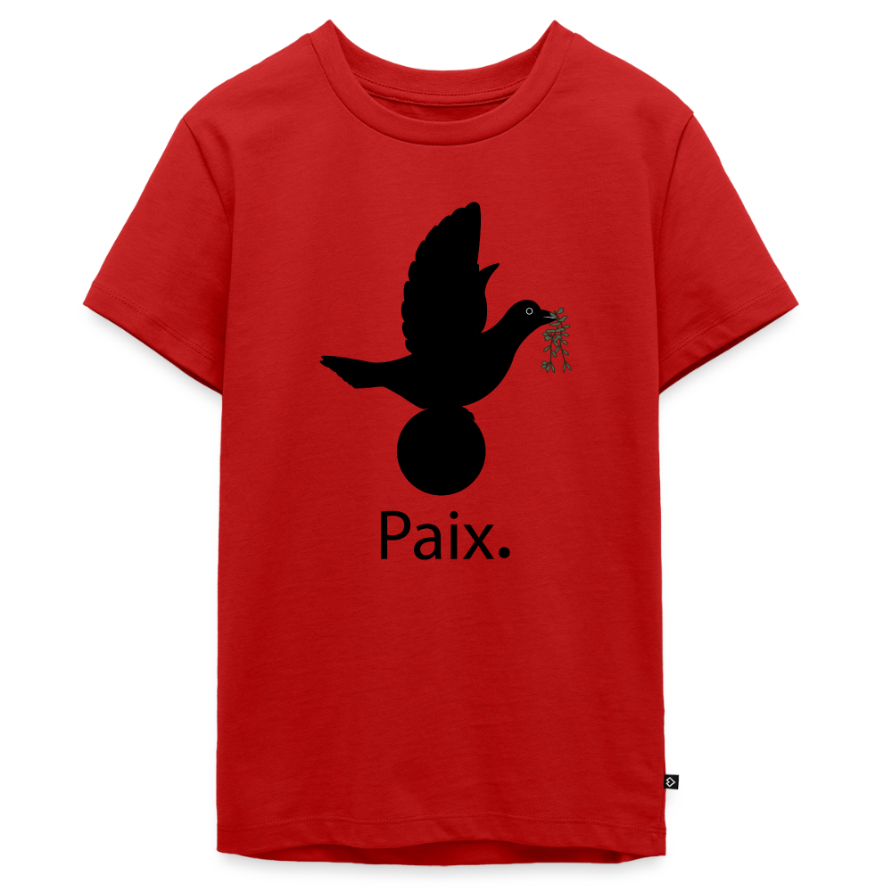 T-shirt Premium Ado Paix noir - Lusoquot - rouge