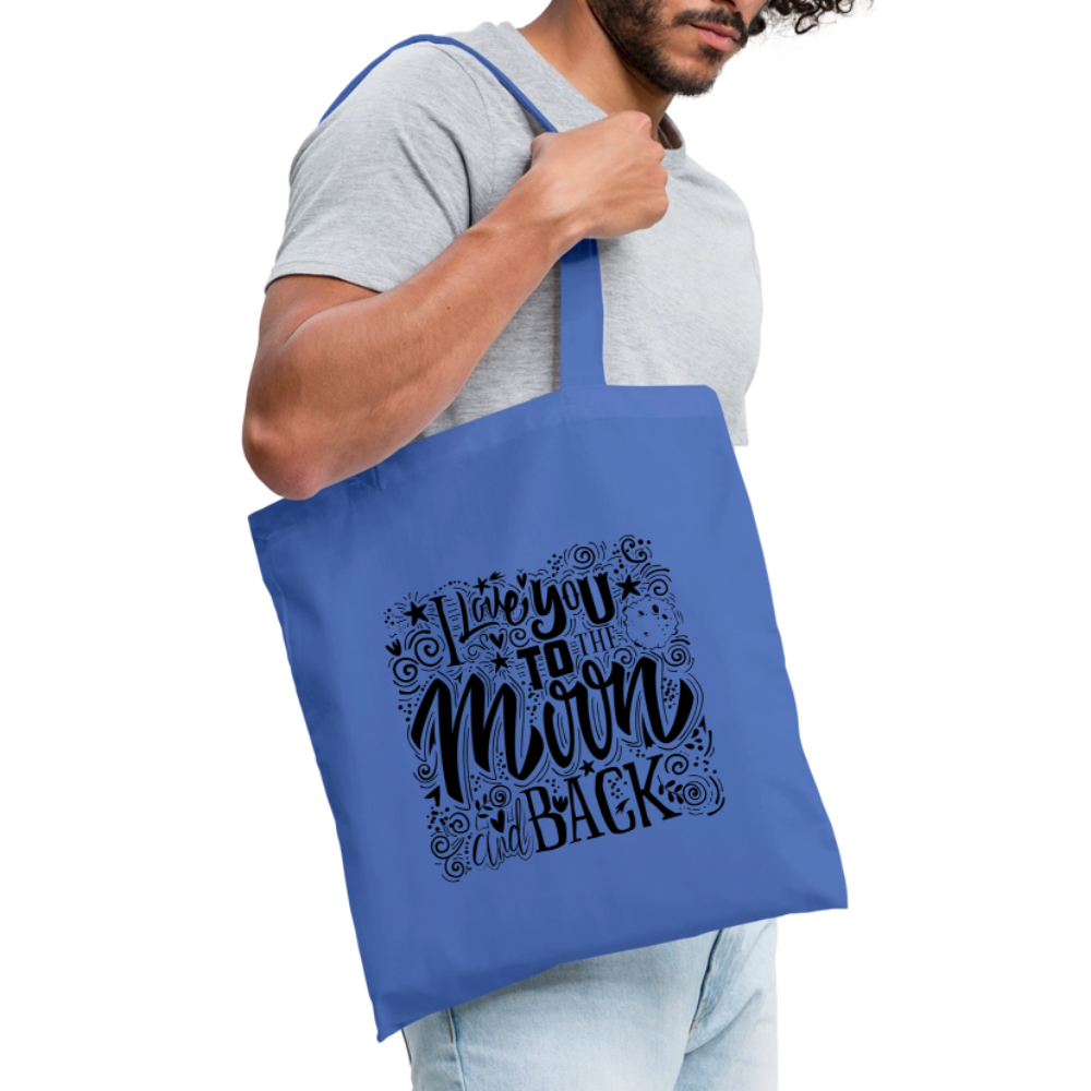 Tote Bag  I love you to moon and back Shaanti noir - Lusoquot - bleu pâle