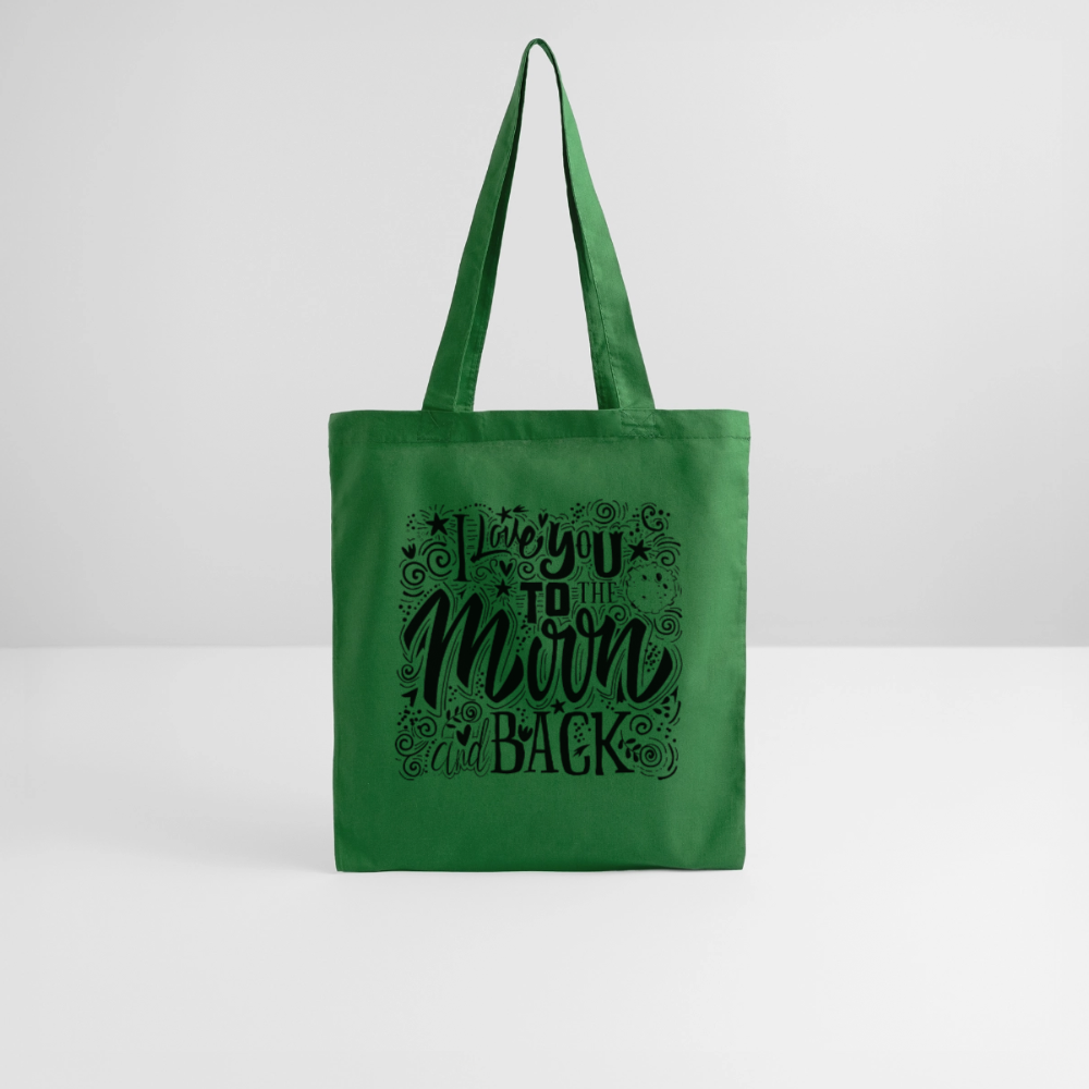 Tote Bag I love you to moon and back Peace noir - Lusoquot - vert sapin