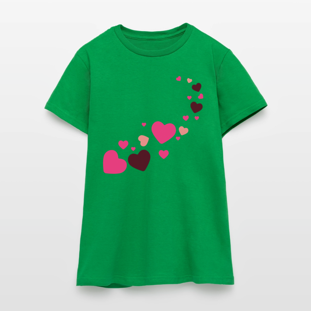T-shirt Femme coeur Peace rose  - Lusoquot - vert