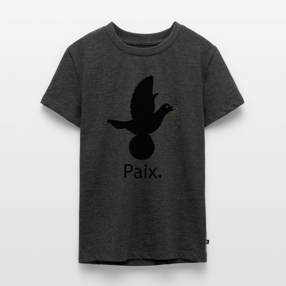 T-shirt Premium Ado Paix noir - Lusoquot - anthracite chiné
