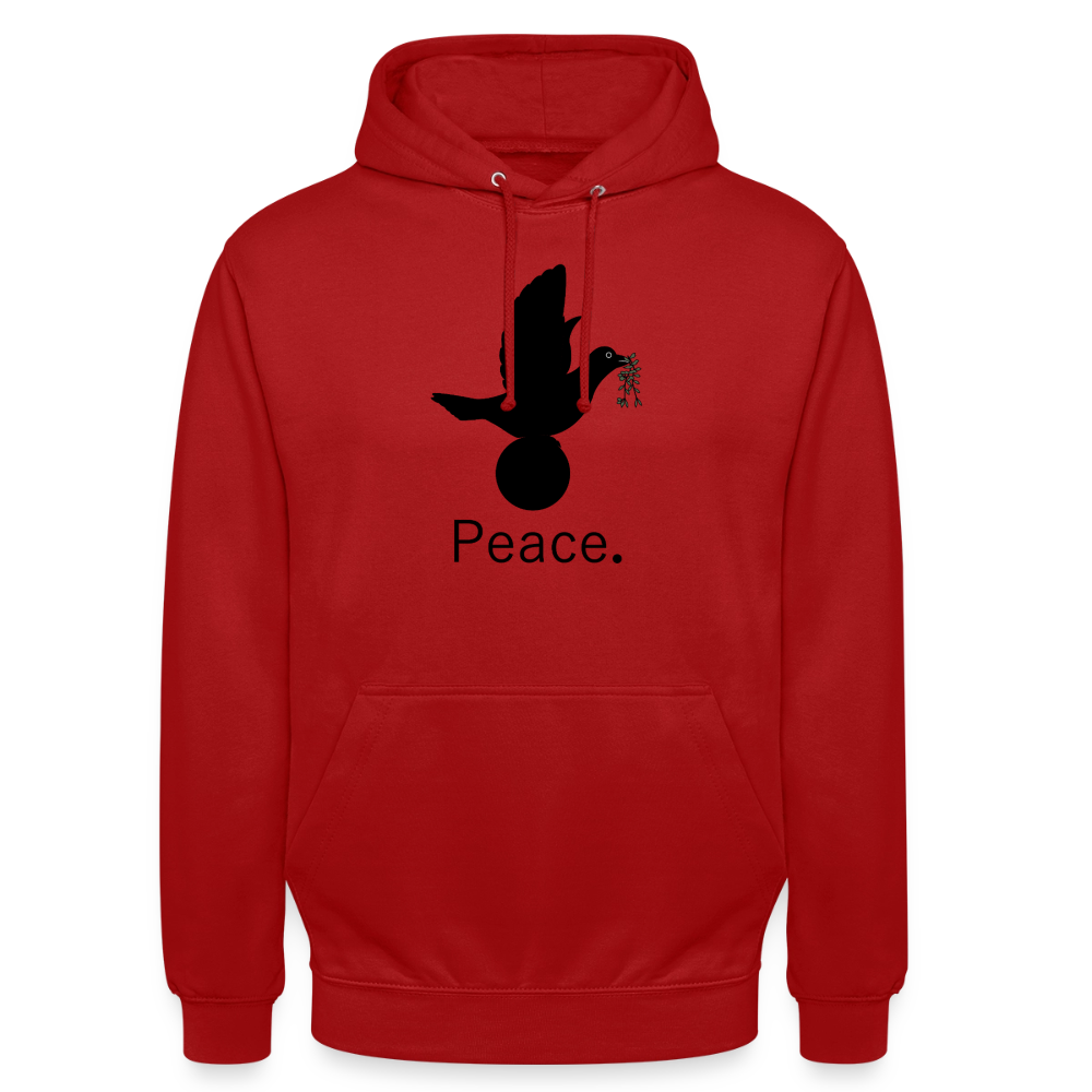 Sweat-shirt à capuche unisexe Peace noir Lusoquot - rouge