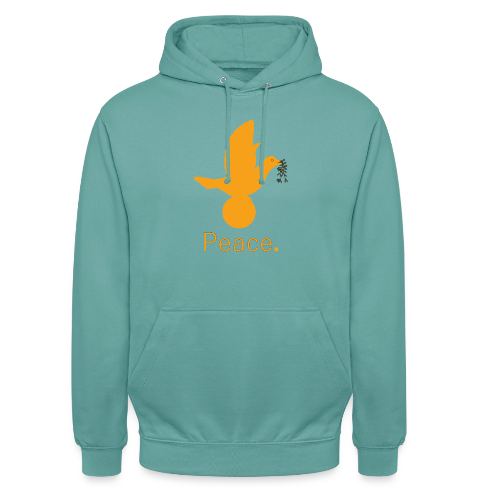 Sweat-shirt à capuche unisexe Peace. orange Lusoquot - turquoise pastel