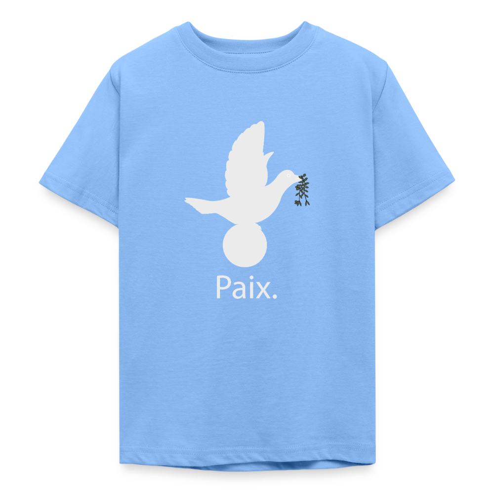 T-shirt Ado  Paix blanc - Lusoquot - bleu ciel