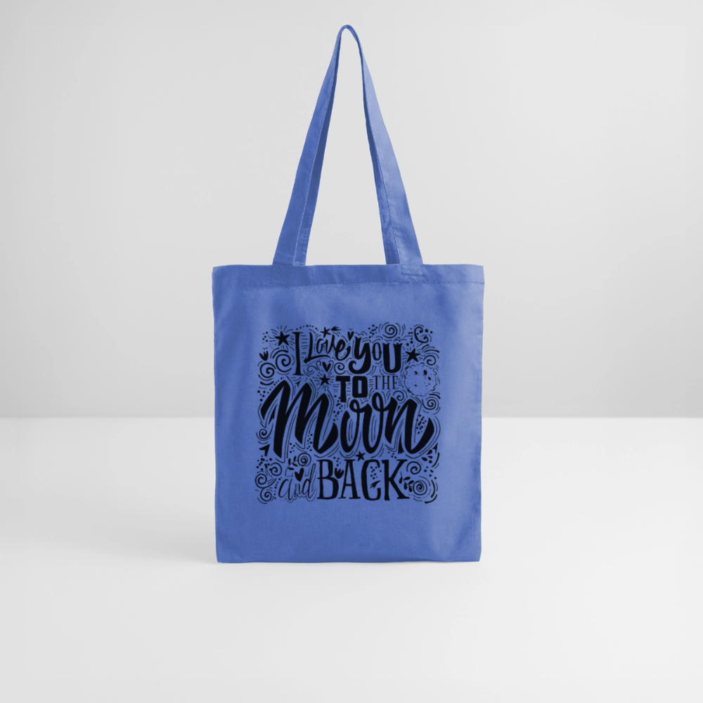Tote Bag  I love you to moon and back Shaanti noir - Lusoquot - bleu pâle