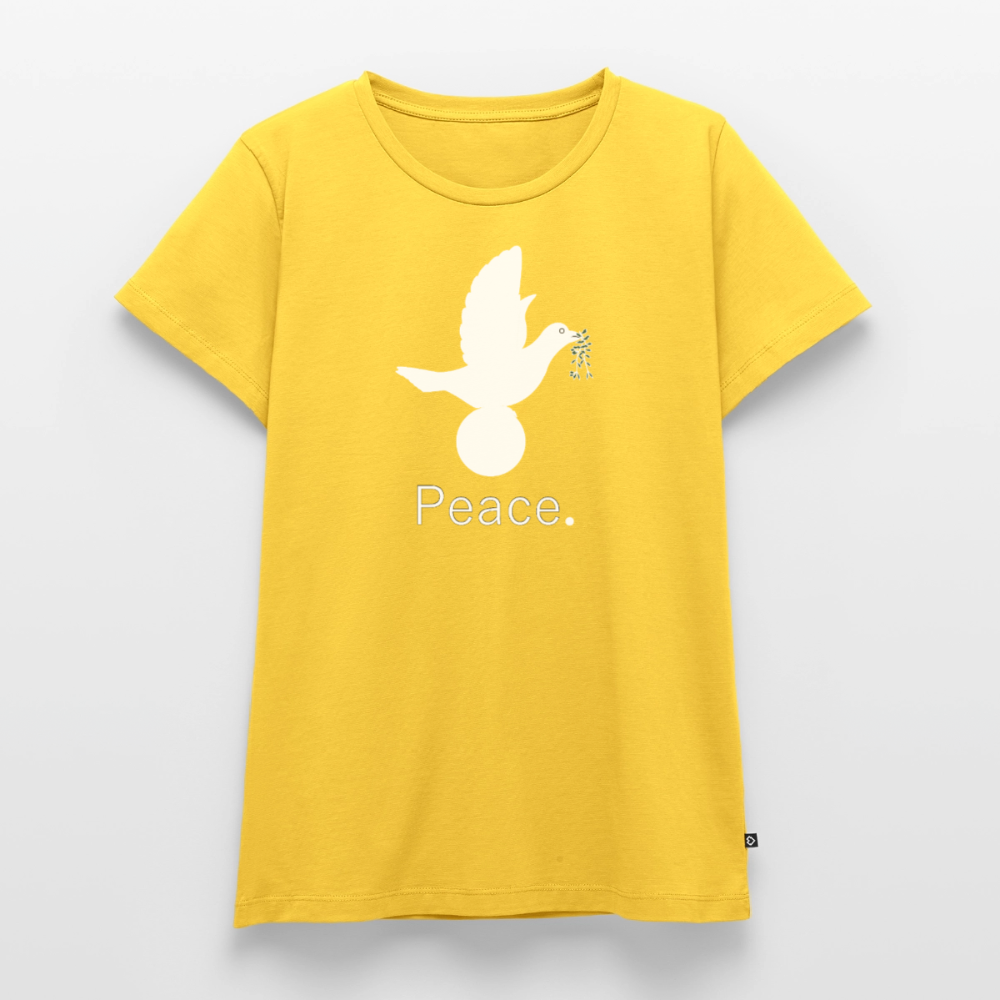 T-shirt Premium Femme Peace blanc - Lusoquot - jaune soleil
