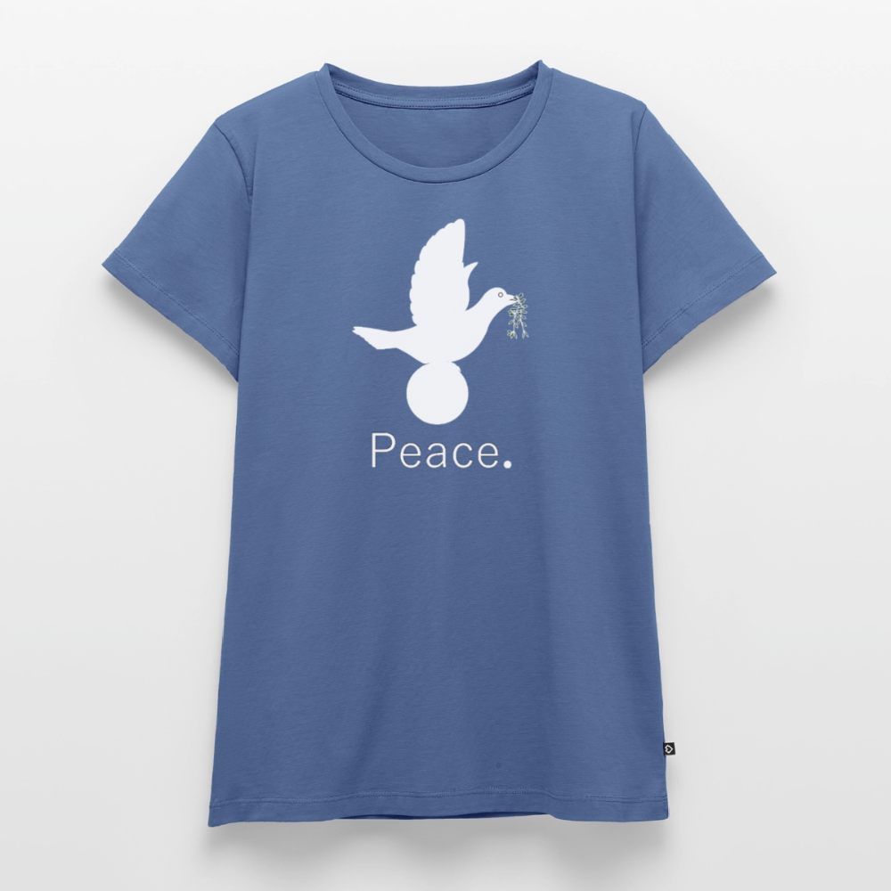 T-shirt Premium Femme Peace blanc - Lusoquot - bleu pigeon