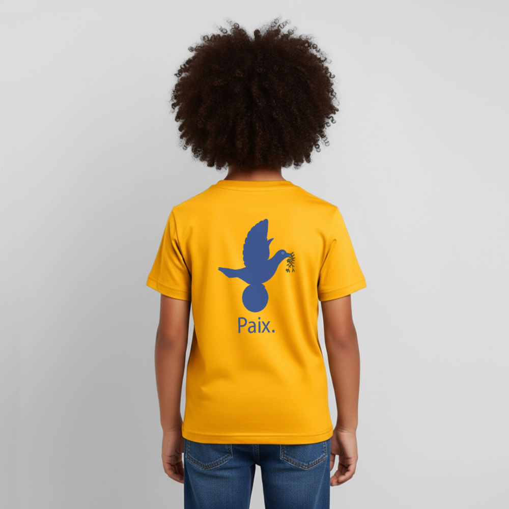 T-shirt Enfant anniversaire 3 ans  Paix bleu - Lusoquot - or