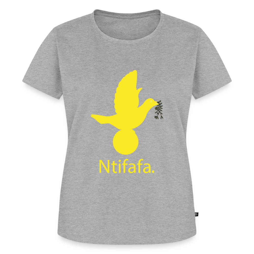 T-shirt Premium Femme Ntifafa jaune - Lusoquot - gris chiné