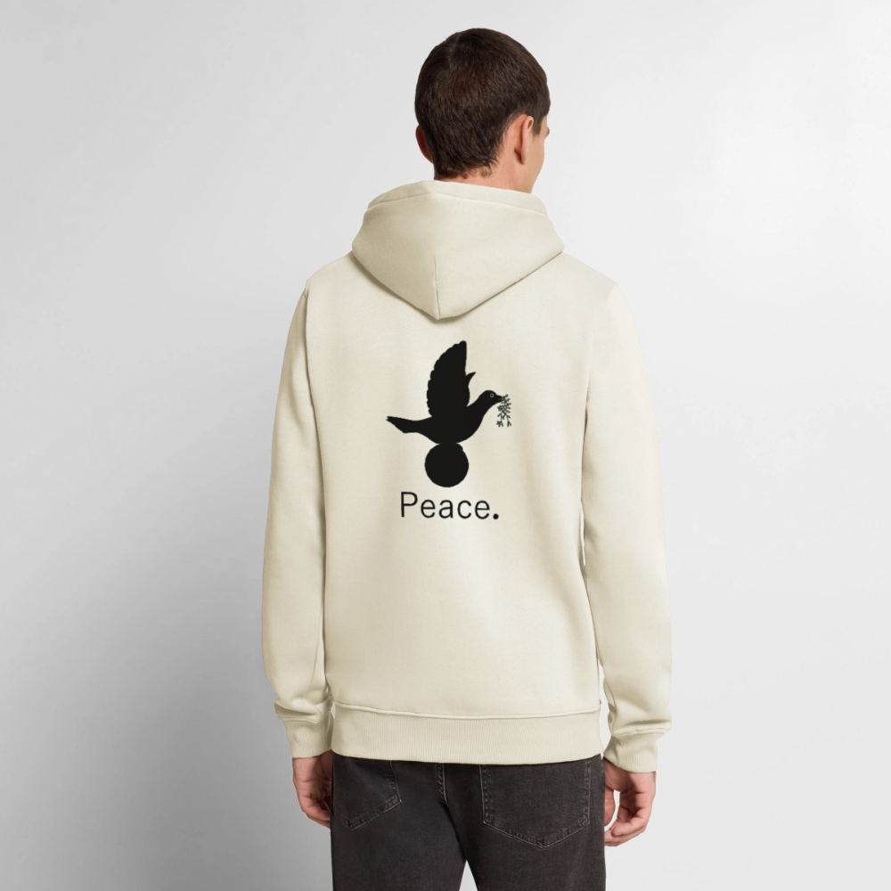 Sweat-shirt à capuche Premium pour hommes Peace and joy Peace noir - Lusoquot - blanc cassé