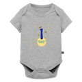 Body Bébé bio manches courtes anniversaire 1an Paix bleu - Lusoquot - gris chiné