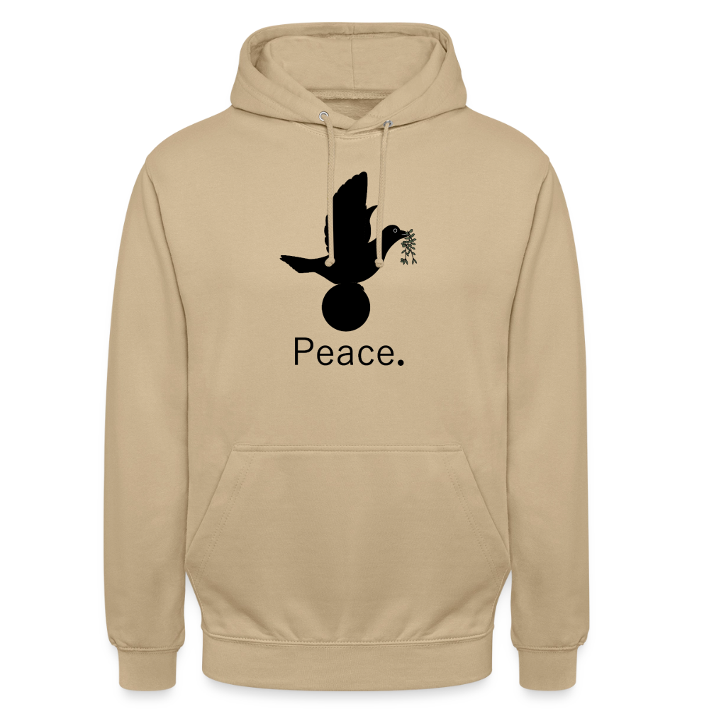 Sweat-shirt à capuche unisexe Peace noir Lusoquot - beige