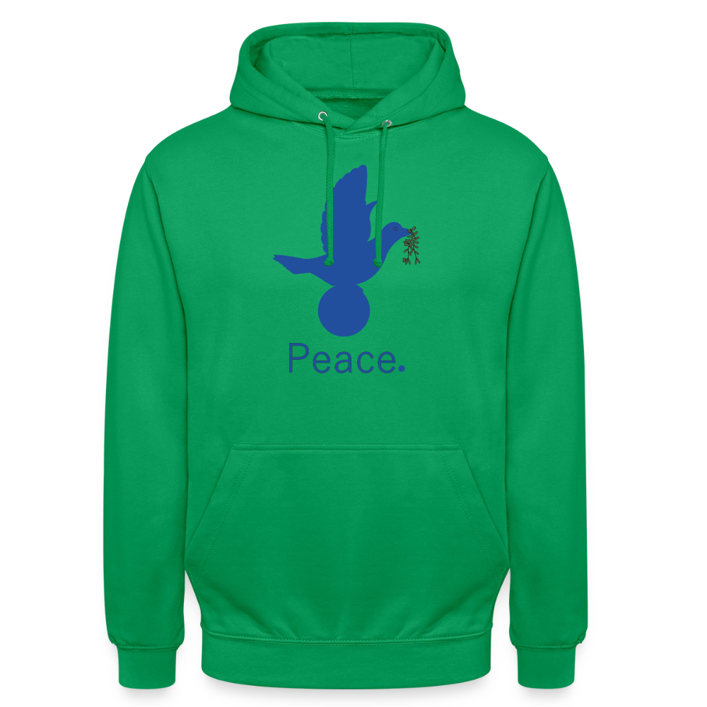 Sweat-shirt à capuche unisexe Peace bleu - vert