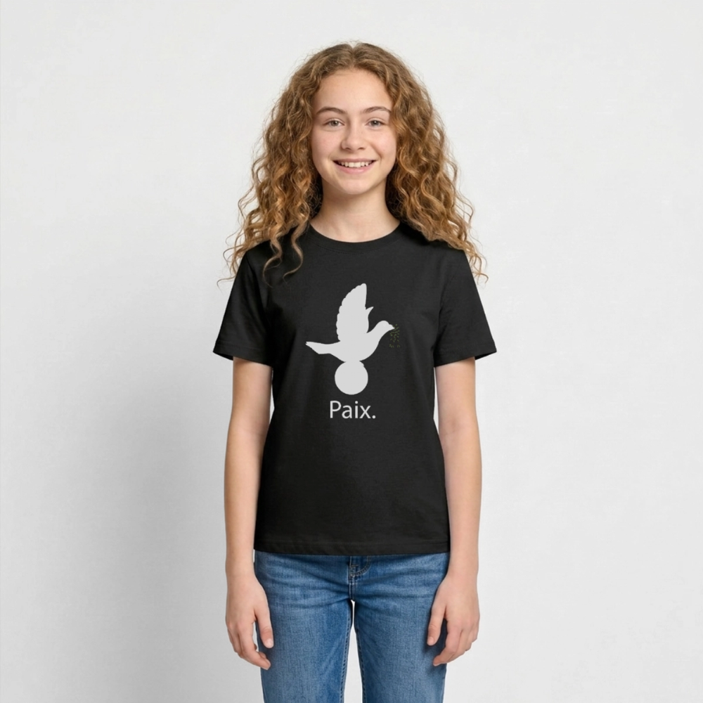 T-shirt Ado  Paix blanc - Lusoquot - noir