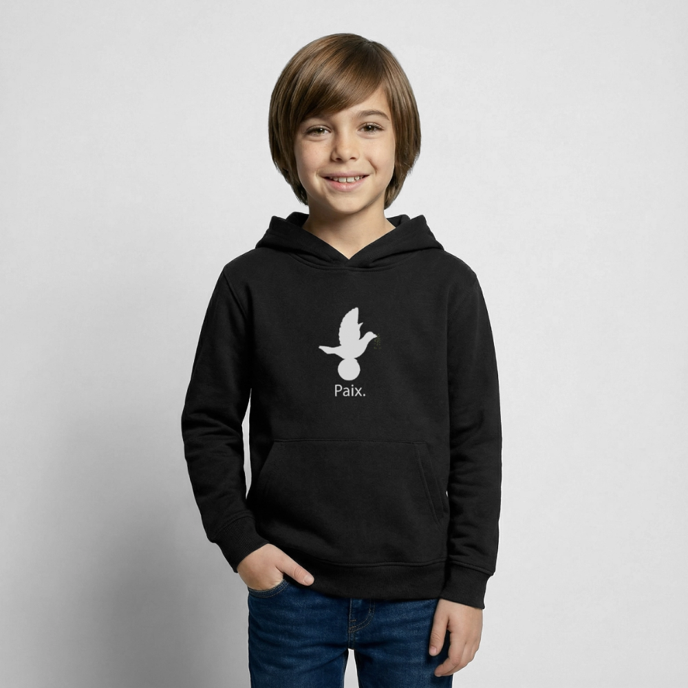 Sweat à capuche Enfant Paix blanc - Lusoquot - noir