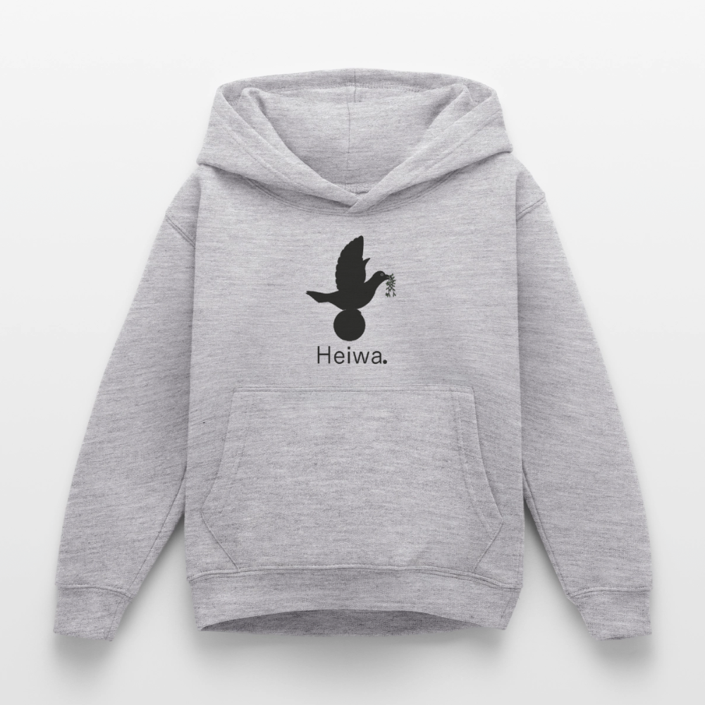 Sweat à capuche Enfant Heiwa noir - Lusoquot - gris clair chiné