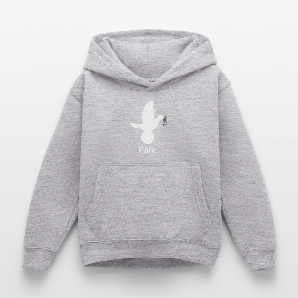 Sweat à capuche Enfant Paix blanc - Lusoquot - gris clair chiné