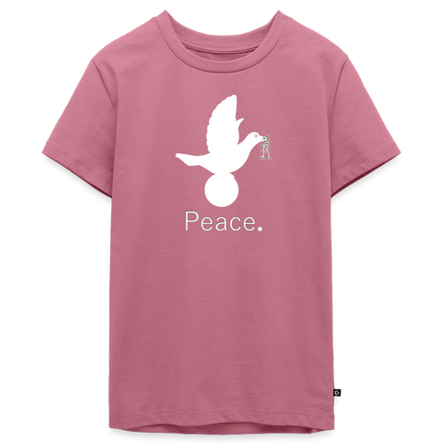 T-shirt Premium Ado Peace blanc Lusoquot - mauve