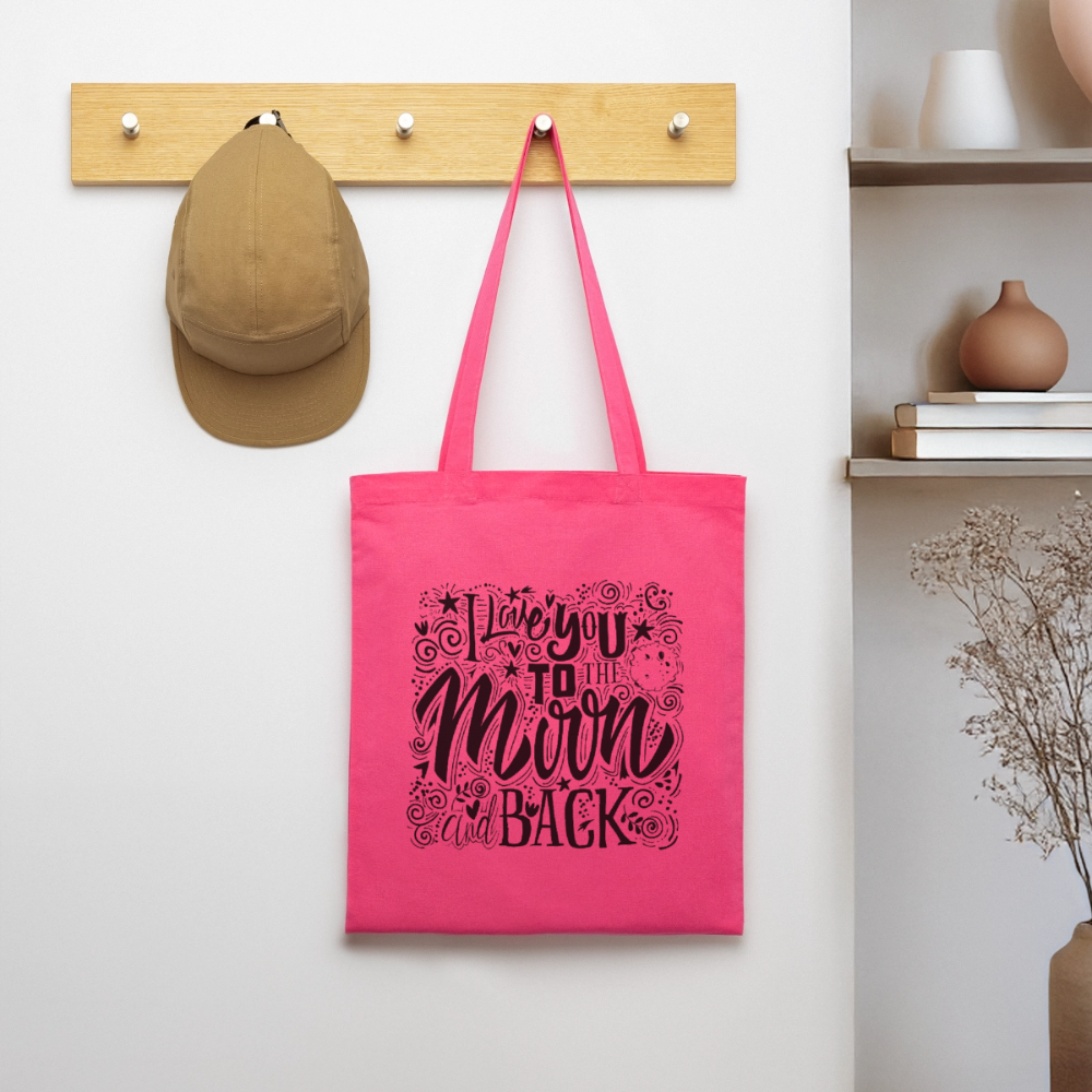 Tote Bag I love you to moon and back Peace noir - Lusoquot - rose azalée