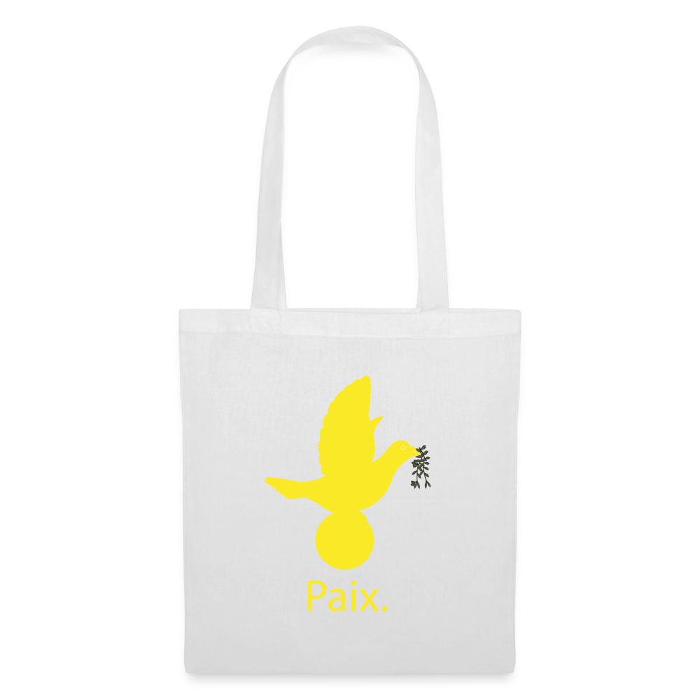 Tote Bag Paix jaune - Lusoquot - blanc