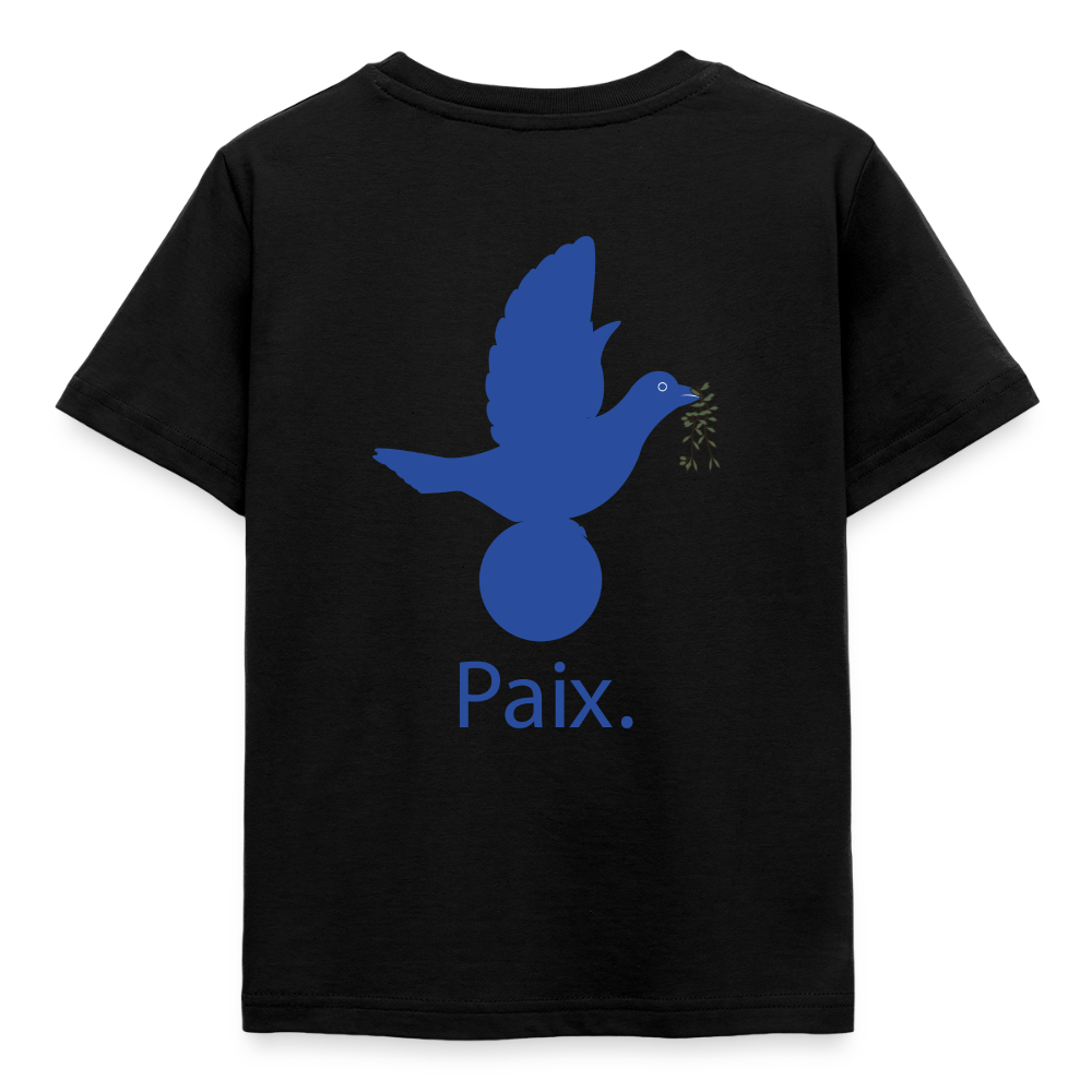 T-shirt Enfant anniversaire 3 ans  Paix bleu - Lusoquot - noir