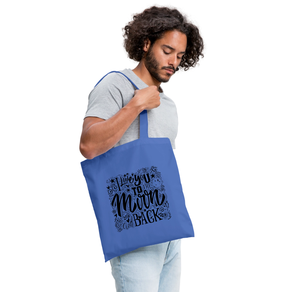 Tote Bag I love you to moon and back Peace noir - Lusoquot - bleu pâle