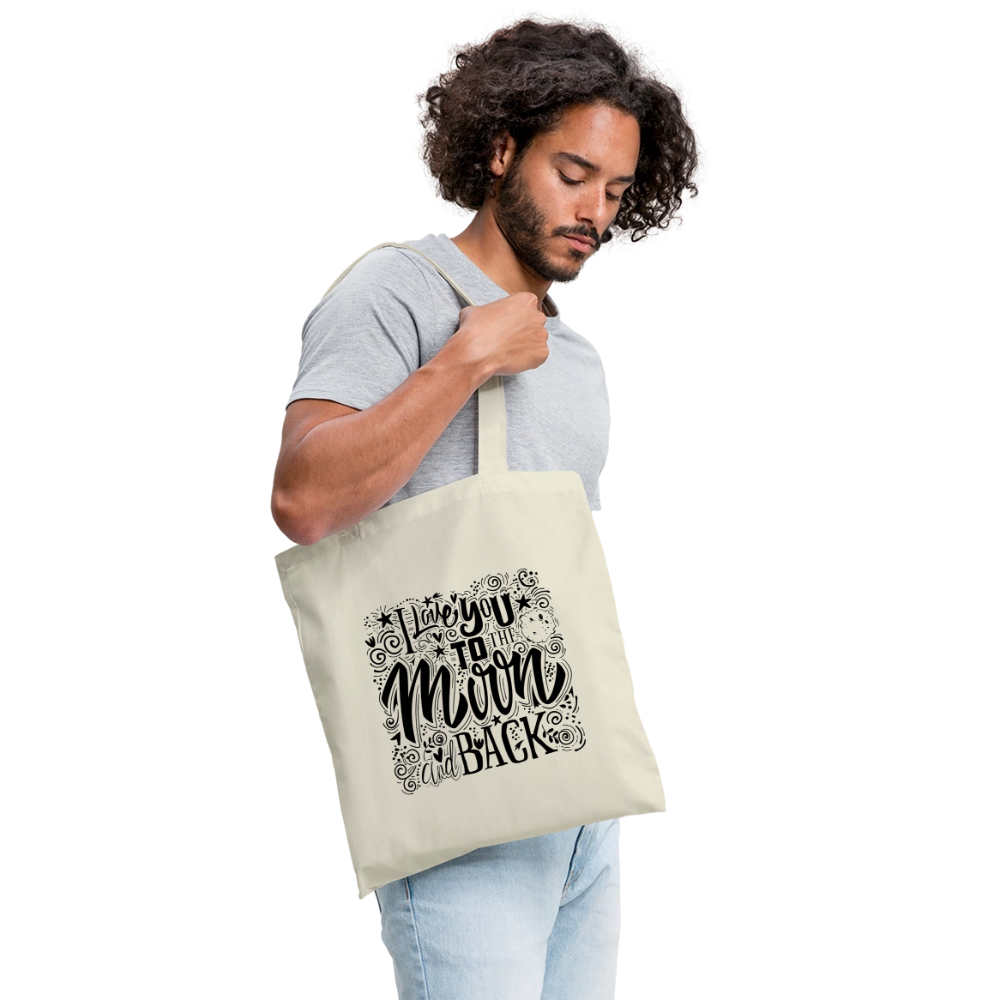 Tote Bag I love you to moon and back Peace noir - Lusoquot - nature