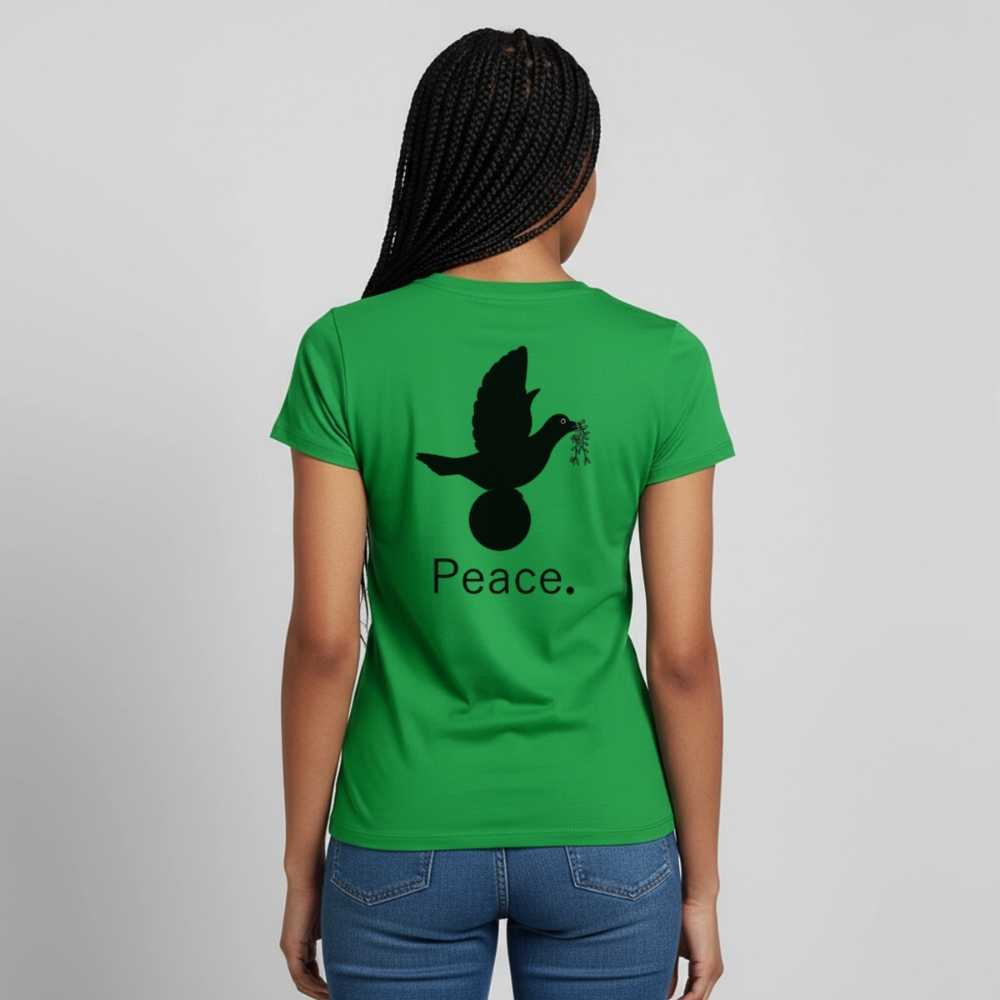 T-shirt Femme I love you to moon and back Peace noir - Lusoquot - vert