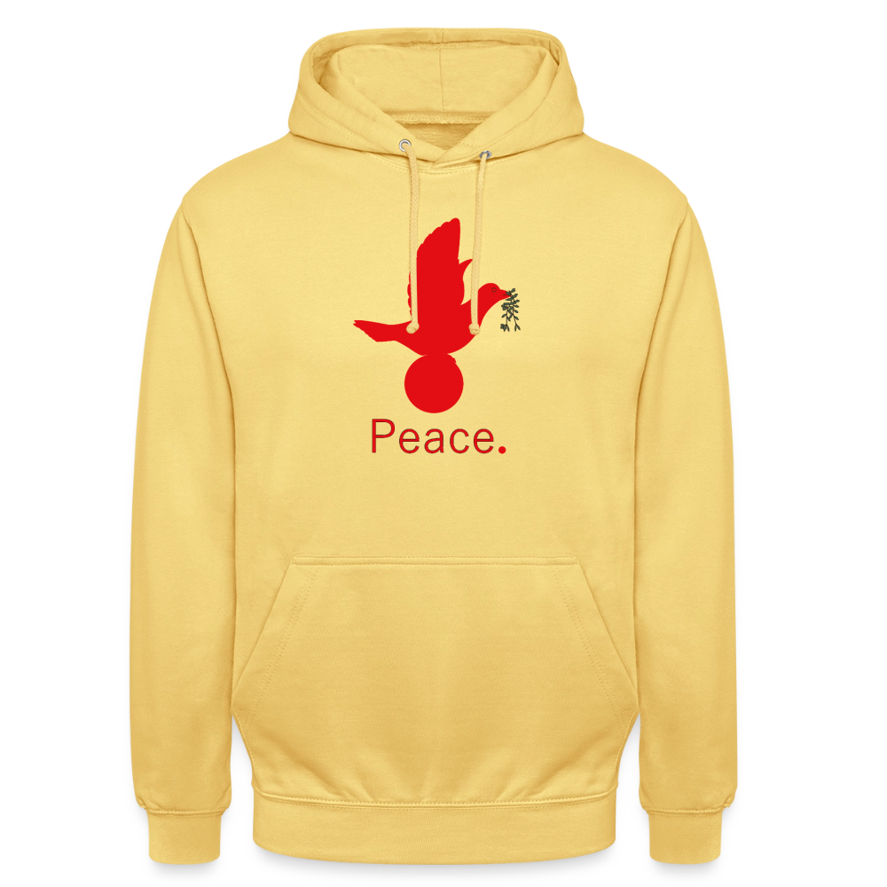 Sweat-shirt à capuche unisexe Peace rouge Lusoquot - jaune citron