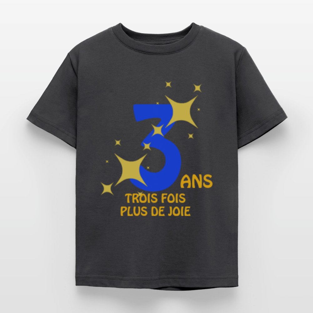 T-shirt Enfant anniversaire Lapè bleu - Lusoquot - charbon
