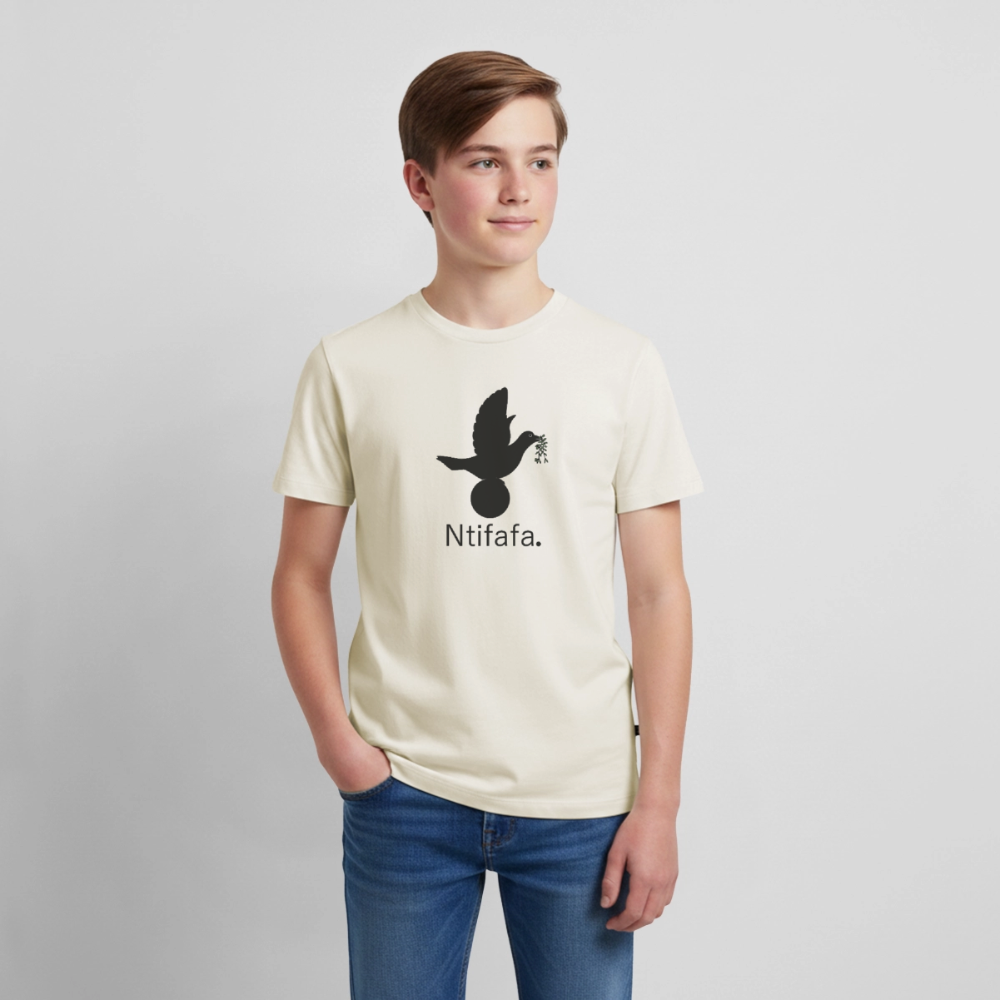 T-shirt Premium Ado Ntifafa noir - Lusoquot - blanc cassé