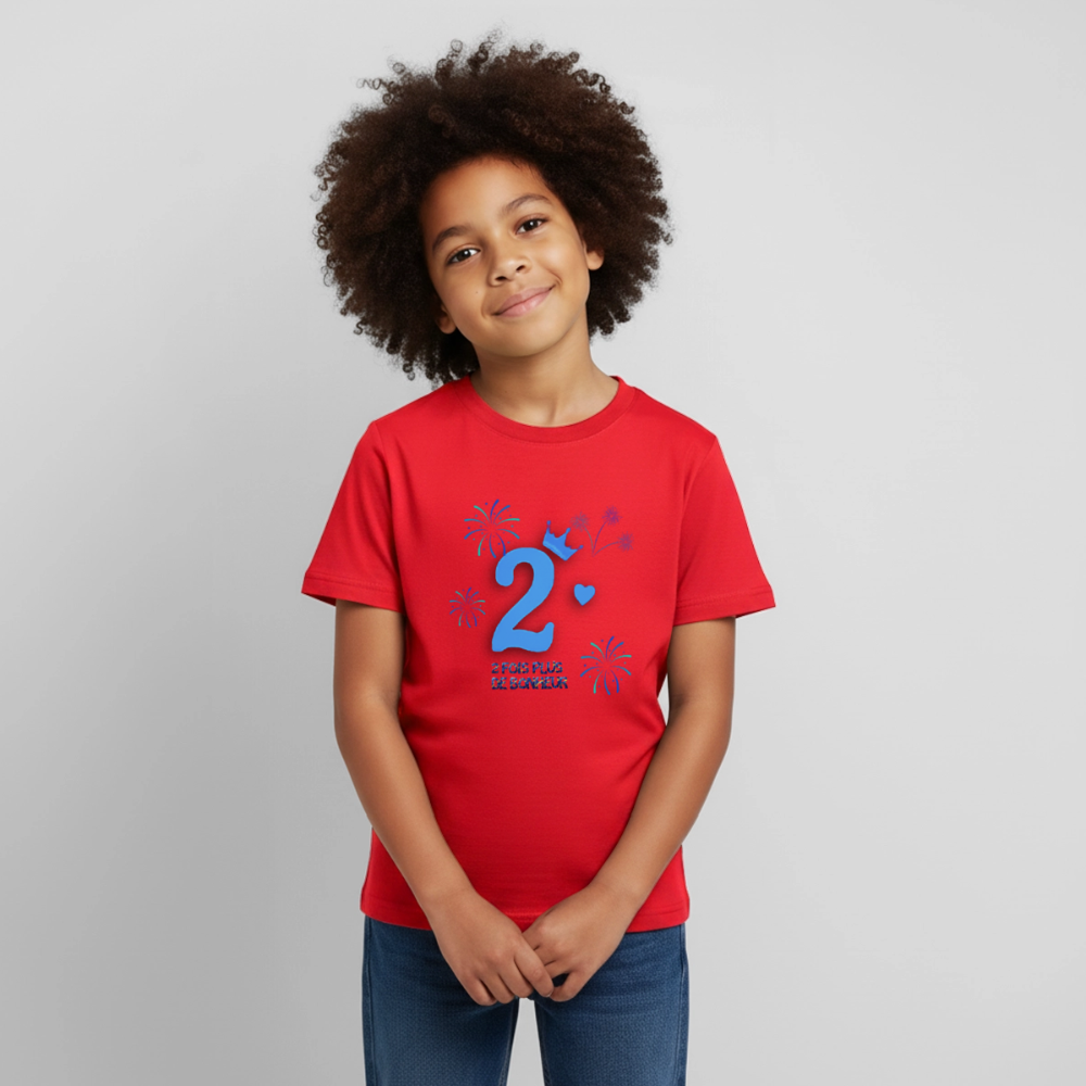 T-shirt Enfant anniversaire 2 ans Lapè bleu - Lusoquot - rouge