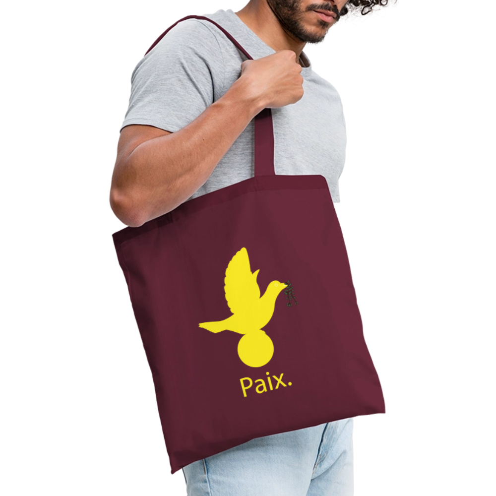 Tote Bag Paix jaune - Lusoquot - bordeaux