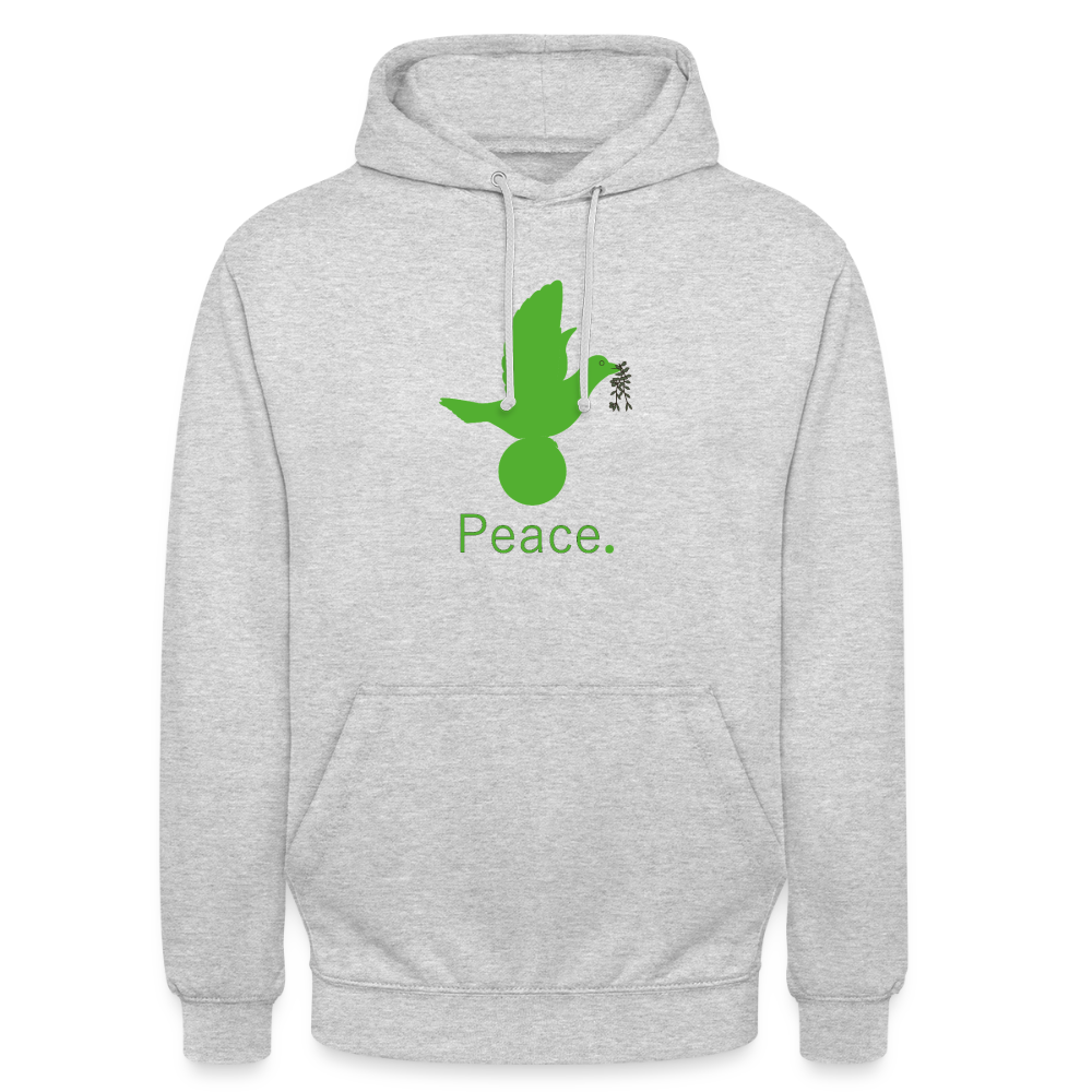 Sweat-shirt à capuche unisexe Peace vert Lusoquot - gris clair chiné