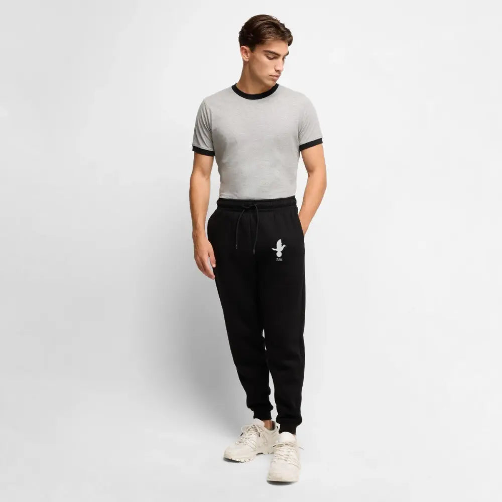 Pantalon de jogging Premium bio Homme sport Mir blanc - Lusoquot - noir