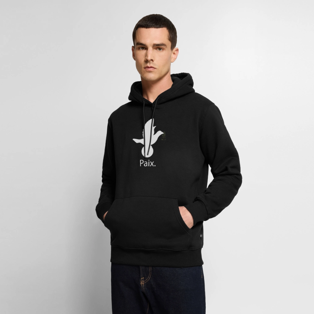 Sweat-shirt à capuche Premium pour hommes Paix blanc - Lusoquot - noir