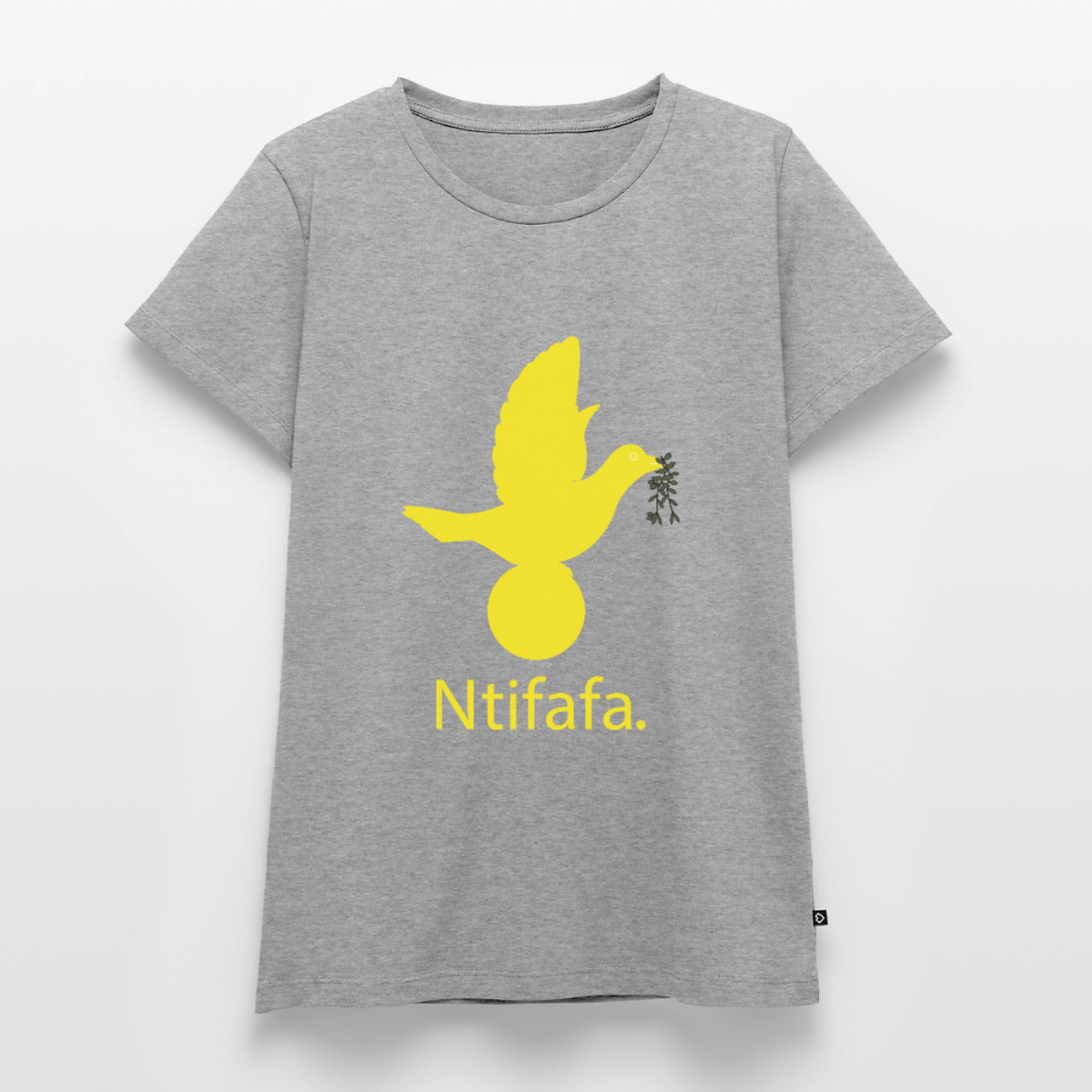 T-shirt Premium Femme Ntifafa jaune - Lusoquot - gris chiné
