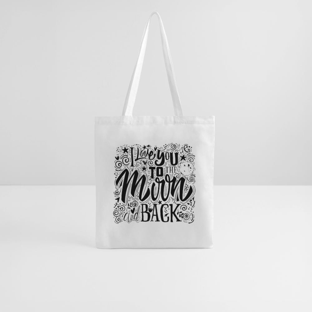 Tote Bag I love you to moon and back Peace noir - Lusoquot - blanc