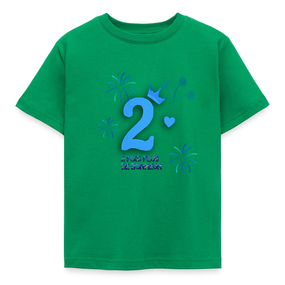 T-shirt Enfant anniversaire 2 ans Lapè bleu - Lusoquot - vert